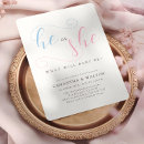 Search for elegant gender reveal invitations He or she