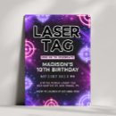 Search for laser tag birthday invitations Pink