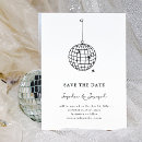 Search for disco save the dates Black and white
