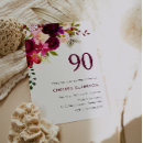 Search for red 90th birthday invitations Floral