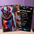 Search for scary clown invitations Unique