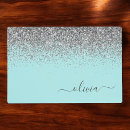 Search for silver on blue placemats Bridal shower