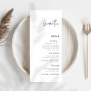 Search for guests name wedding menus Black and white