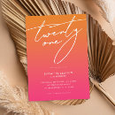 Search for pink orange birthday invitations Elegant