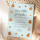 Search for our little pumpkin is turning one invitations Gender neutral
