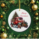 Search for red truck ornaments Watercolor