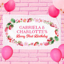 Search for strawberry banners Berry first birthday
