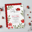 Search for little lady baby shower invitations Red