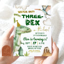 Search for 3 year old boy birthday invitations Three rex dinosaur birthday