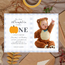 Search for pumpkin 1st birthday invitations Blue