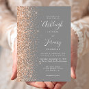 Search for peach and gray wedding invitations Modern
