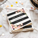 Search for black and white stripes napkins Flowers