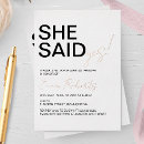 Search for she said yes bridal shower invitations Minimalist