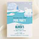 Search for polar bear birthday invitations Winter pool party