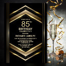 Search for 85th birthday invitations Black and gold
