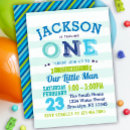 Search for little man birthday invitations Blue