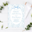 Search for toile baby shower invitations Blue and white