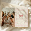 Search for pink bow thank you cards Gingham plaid
