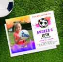 Search for girls soccer birthday invitations Modern