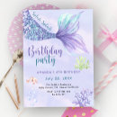 Search for mermaid 4th birthday invitations Watercolor