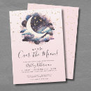 Search for pink and blue baby shower invitations Moon and stars