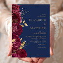 Search for burgundy and navy wedding invitations Modern