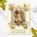 Search for vintage birth announcement cards Floral