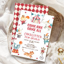 Search for circus 1st birthday invitations Come one come all
