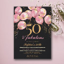 Search for pink and black 50th birthday invitations Fifty and fabulous