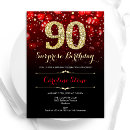 Search for red 90th birthday invitations Elegant