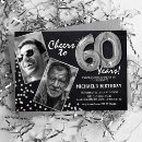 Search for black and silver 60th birthday invitations Party