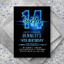 Search for 14th birthday invitations Neon birthday party