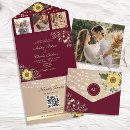 Search for sunflower and burgundy wedding invitations Country