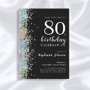 Search for female 80th birthday invitations Typography