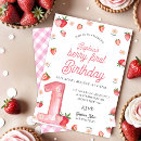 Search for berry sweet one 1st birthday invitations Watercolor
