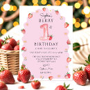 Search for berry sweet one 1st birthday invitations Watercolor