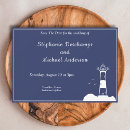 Search for lighthouse save the dates Ocean