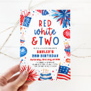 Search for red white and two birthday invitations Fourth of july birthday