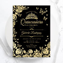 Search for rose gold and black invitations Mis quince anos