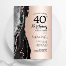 Search for rose gold 40th birthday invitations Elegant