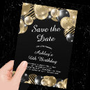 Search for 50th birthday save the dates Black and gold