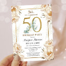 Search for gold and white 50th birthday invitations Feminine