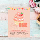Search for cupcake 1st birthday invitations Girl