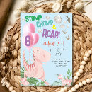 Search for stomp chomp and roar invitations Watercolor