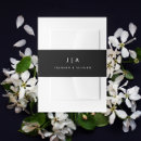 Search for wedding invitation belly bands Black and white