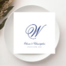 Search for navy blue monogram napkins Calligraphy