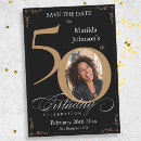 Search for save the date 50th birthday invitations Black and gold
