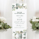 Search for eucalyptus wedding programs Green and white