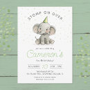 Search for blue elephant birthday invitations Gender neutral