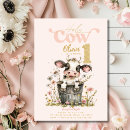 Search for cow 1st birthday invitations Farm animal